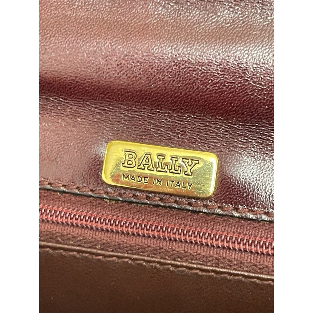 VTG Bally Burgundy Brown Leather Envelope Clutch Wristlet Organizer 1990s Italy - Picture 3 of 14